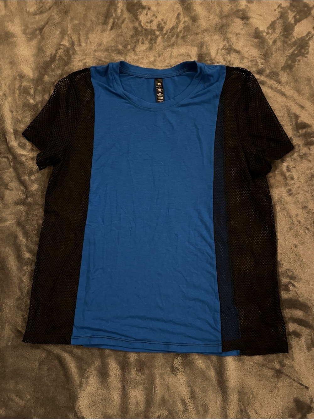 90 Degree By Reflex Royal Blue Tee with Black Mesh Panels